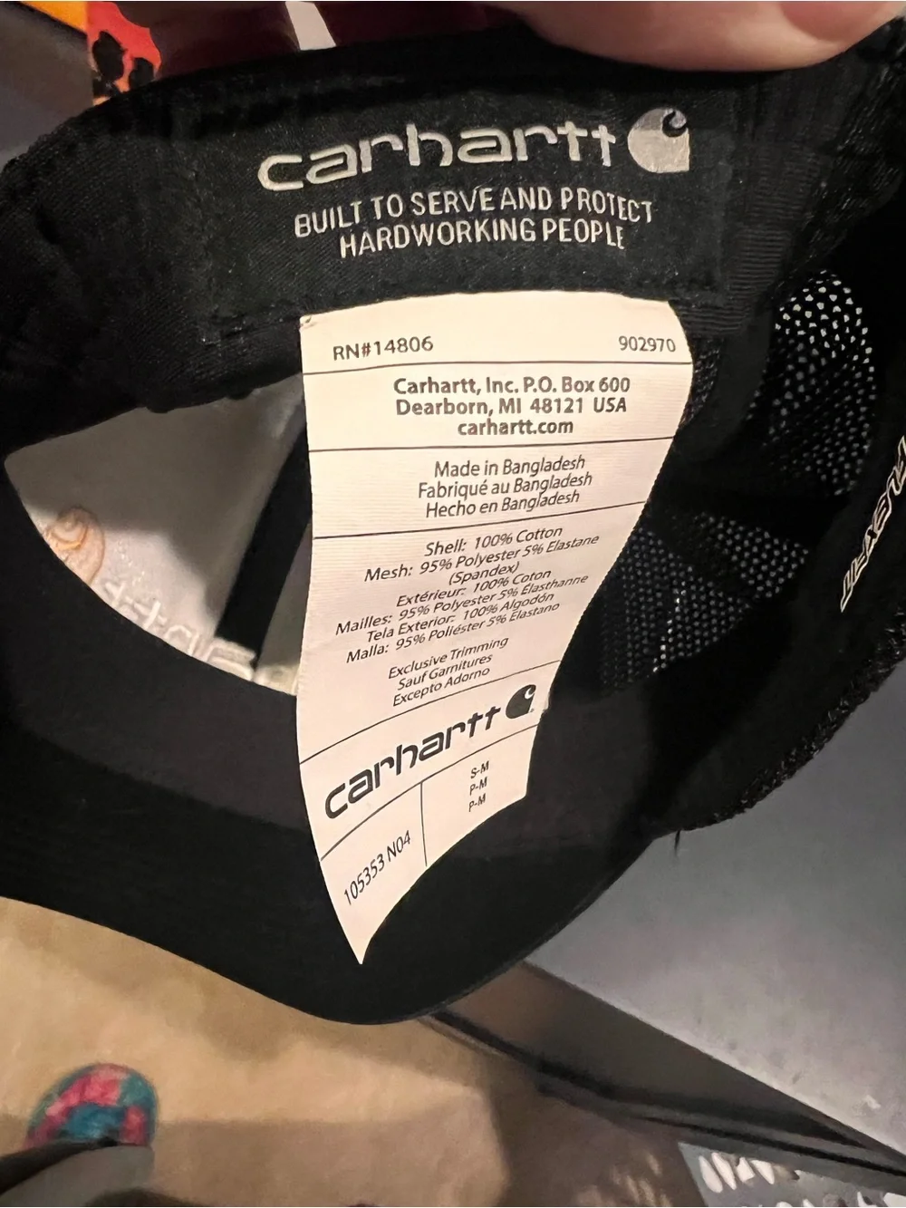 Carhartt Black Cap with Yellow Logo Embroidery